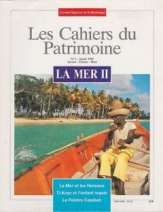 tanlistwa, couverture représentant un homme manoeuvrant à la rame son canot au bord d'un littoral tropical planté en cocotiers.