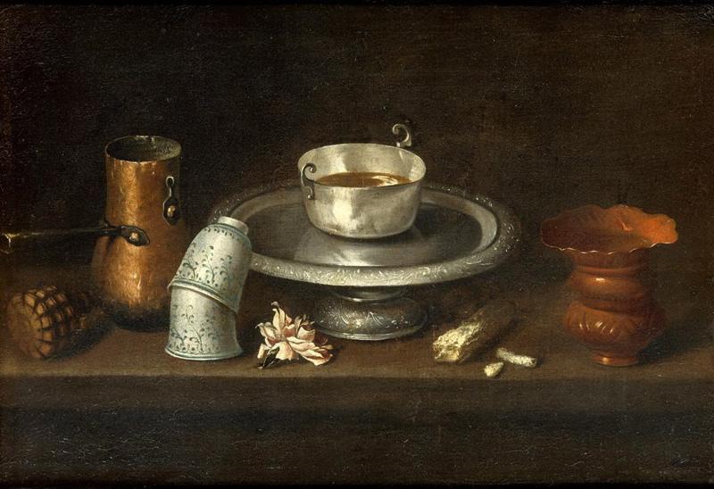 tanlistwa, Nature morte au bol de chocolat par Juan de ZURBARAN vers 1640, peinture à l'huile sur toile