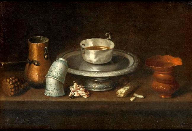 tanlistwa, Nature morte au bol de chocolat par Juan de ZURBARAN vers 1640, peinture à l'huile sur toile
