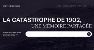 capture d'écran de la base de données de la catastrophe de 1902.